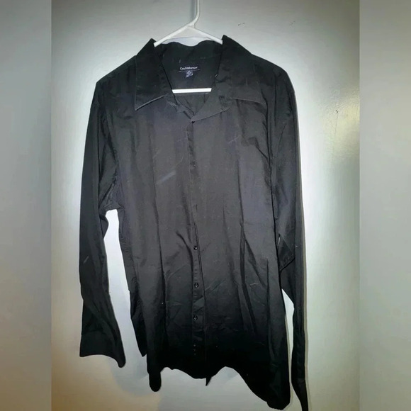 Croft & Barrow men’s Black‎ Long Sleeve button up collared Dress Shirt XL - Picture 1 of 3